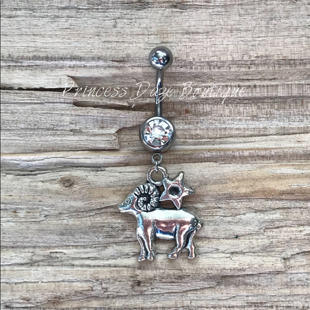Aries Zodiac Sign Belly Button Ring